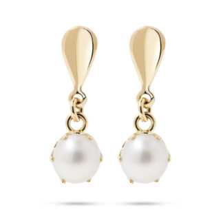 Kultaiset helmikorvakorut 5mm makeanveden helmillä