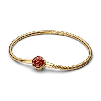 Pandora Disney Beauty and the Beast Enchanted Rose Snake Chain rannekoru