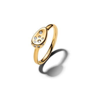 Pandora Essence Medium Stone-Set Oval Signet sormus