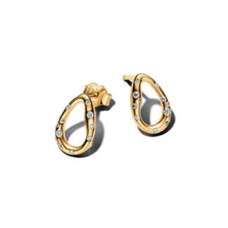 Pandora Essence Organically Shaped Stone-Set Oval korvakorut
