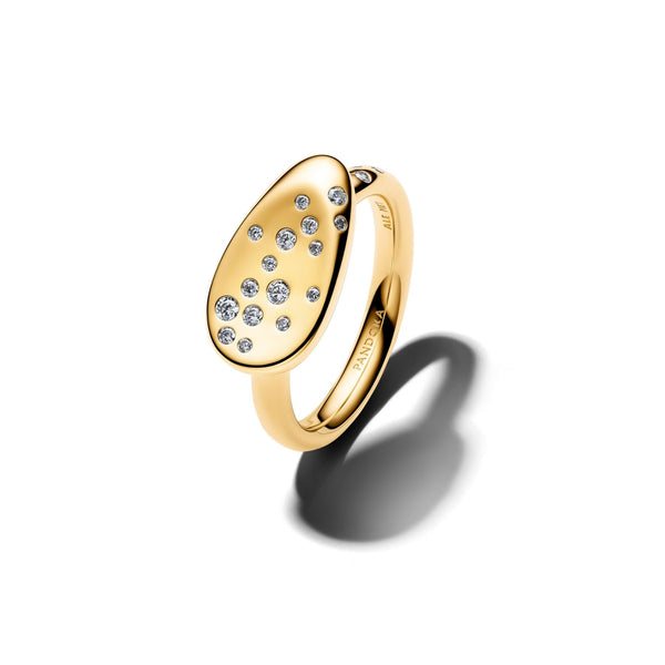 Pandora Essence Small Stone-Set Oval Signet sormus