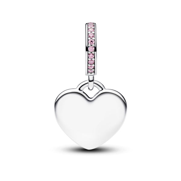 Pandora Moments Engravable Heart Pink Stone hela
