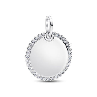 Pandora Moments Engravable Round Tag riipus