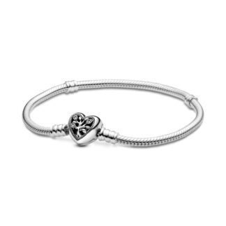 Pandora Moments Family Tree Heart Clasp Snake Chain rannekoru