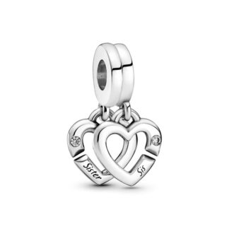 Pandora Moments Linked Sister Hearts Split hela