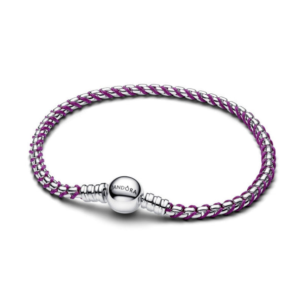 Pandora Moments Purple Cord Box Chain rannekoru