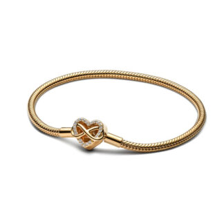 Pandora Moments Sparkling Infinity Heart Clasp Snake Chain rannekoru