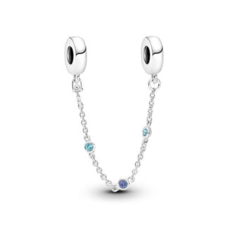 Pandora Moments Triple Blue Stone Safety Chain hela