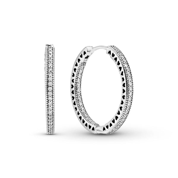 Pandora Signature Sparkle & Hearts rengaskorvakorut