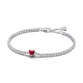 Pandora Timeless Red Sparkling Heart Tennis rannekoru