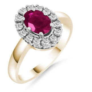 Silván Lauriel timanttisormus rubiinilla